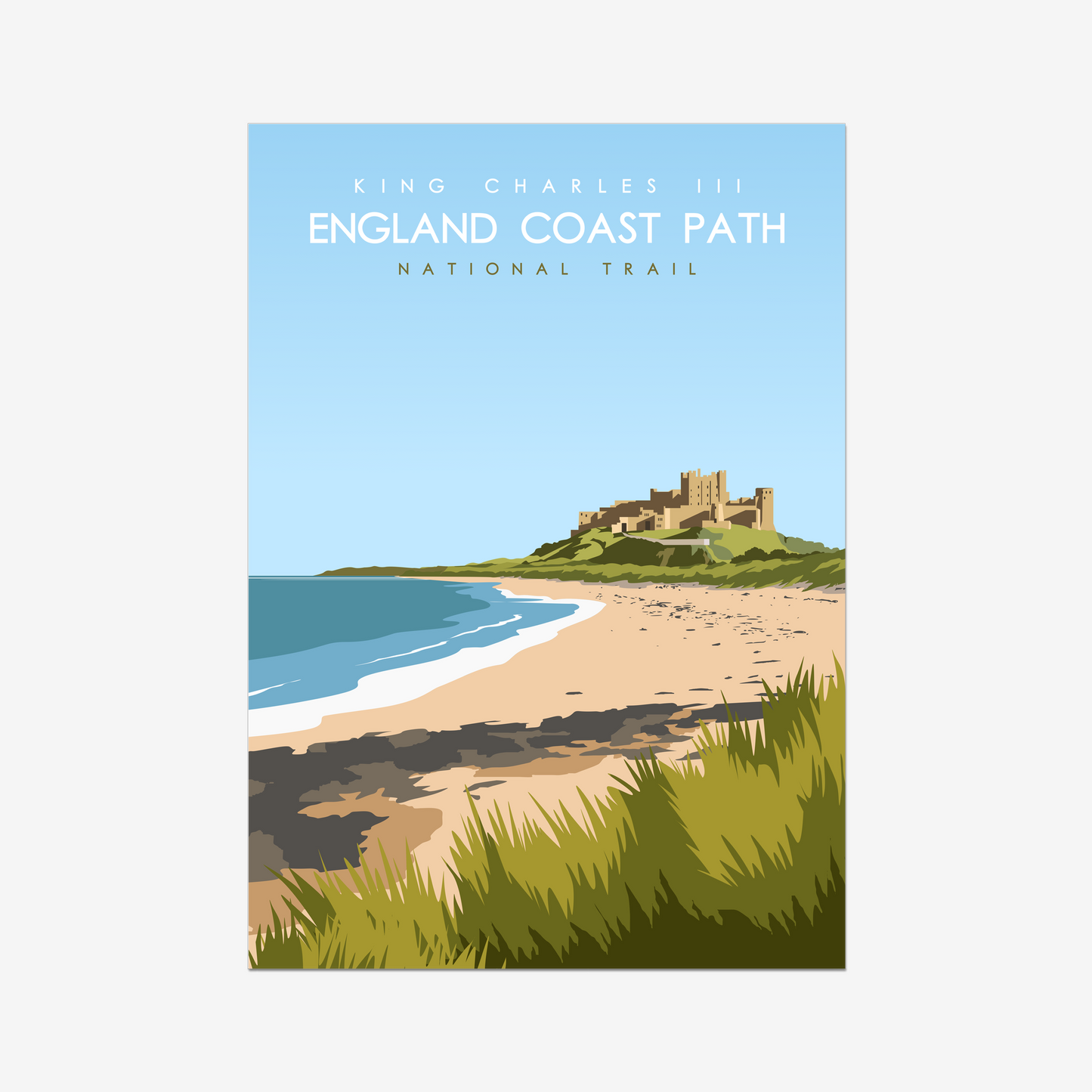 King Charles III England Coast Path National Trail Poster