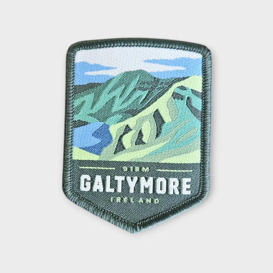 Galtymore depicted on a hiking patch