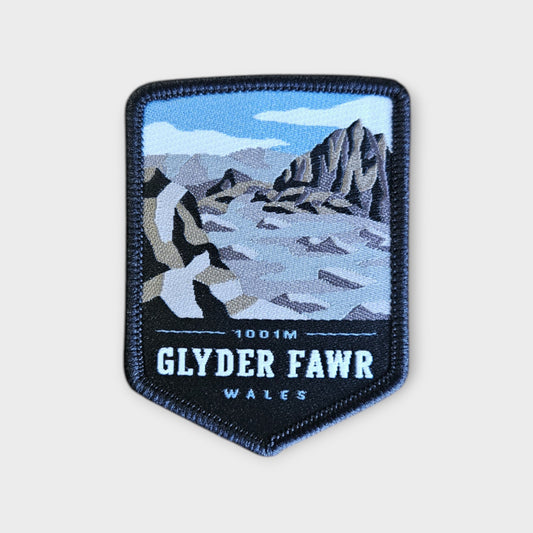 Glyder Fawr depicted on a hiking patch