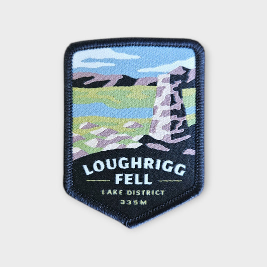 Loughrigg Fell depicted on a hiking patch