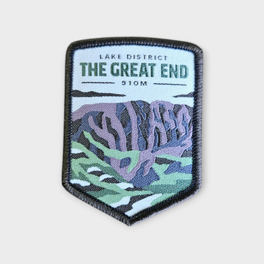 The Great End depicted on a hiking patch