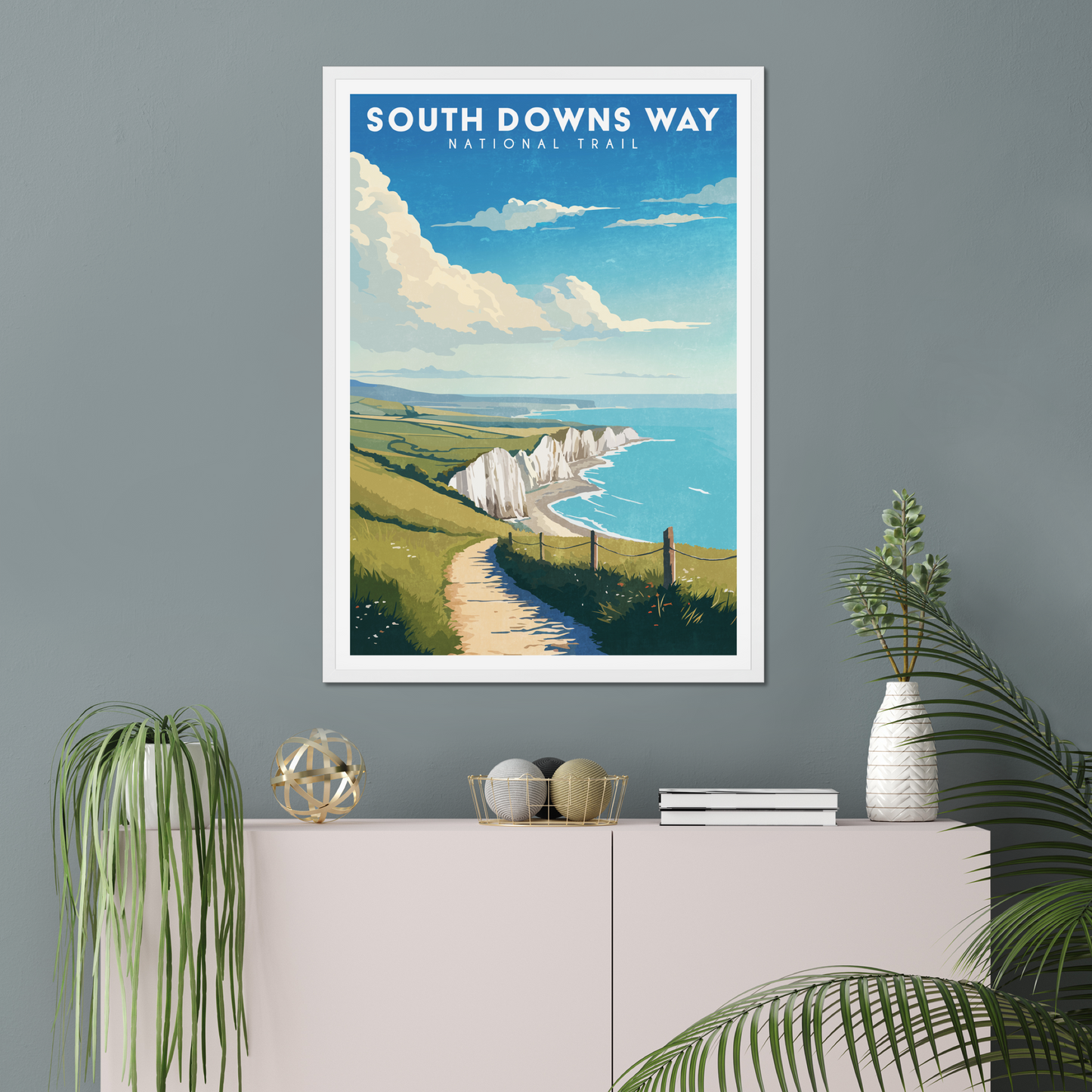 South Downs Way National Trail Vintage Poster