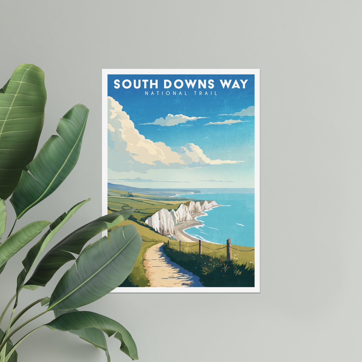 South Downs Way National Trail Vintage Poster