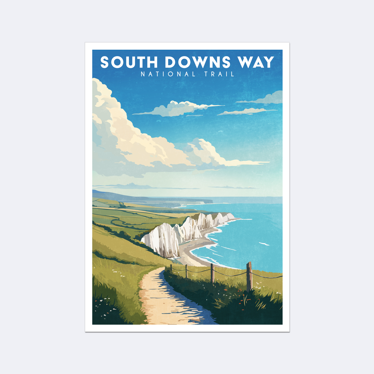 South Downs Way National Trail Vintage Poster