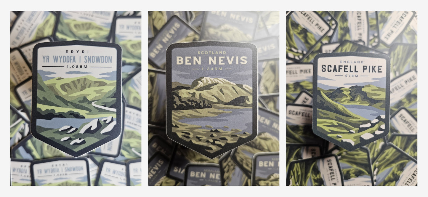 National Three Peaks Sticker Bundle